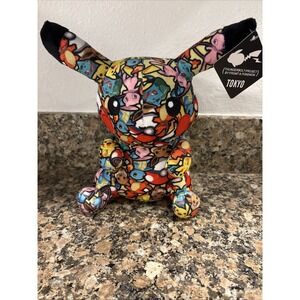 NWT  Pokemon Plush Rare PIKACHU GRAFFITI Thunderbolt Project 9" TOKYO